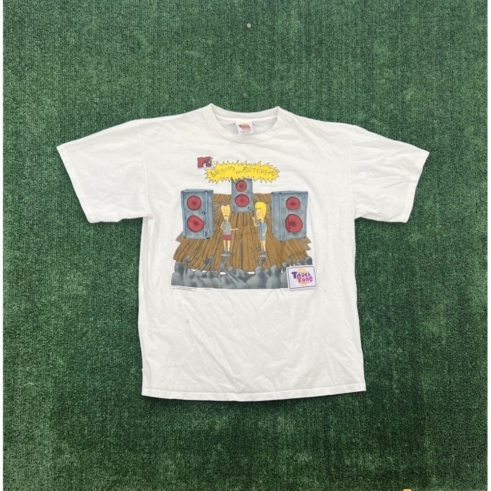 VTG 1997 Wild Oats Touch Tone Beavis And Butt Head T Shirt Mens XL White 90s